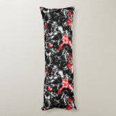 赤、白、黒の大理石抽象芸術 ボディピロー (裏面 (縦))