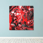 赤・白・黒の流れ絵画アート キャンバスプリント (インサイチュ (ウッドフロア))