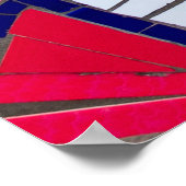 赤、白、黒、およびピンクの抽象芸術アートワーク ポスター (角)