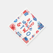 赤、白、2日7月2日の誕生日パーティー スタンダードカクテルナプキン (角)