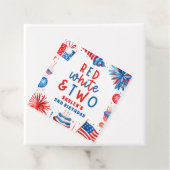 赤、白、2日7月2日の誕生日パーティー フェイバータグ (インサイチュ)