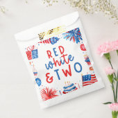 赤、白、2日7月2日の誕生日パーティー フェイバーバッグ (封をした状態)