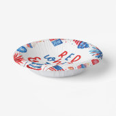 赤、白、2日7月2日の誕生日パーティー ペーパーボウル (傾斜あり)