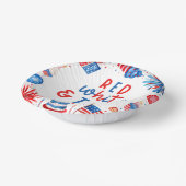 赤、白、2日7月2日の誕生日パーティー ペーパーボウル (傾斜あり)