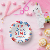 赤、白、2日7月2日の誕生日パーティー ペーパーボウル (パーティー)