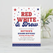 赤、白、2日7月2日の誕生日パーティー 招待状 (スタンド正面)