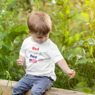 赤、白、2歳の誕生日 トドラーTシャツ