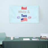 赤、白、2歳の誕生日 横断幕 (トレードショー)