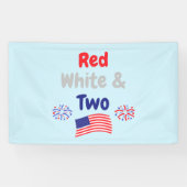 赤、白、2歳の誕生日 横断幕 (横)