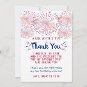 赤・白・2歳7月2日の誕生日 サンキューカード (正面)