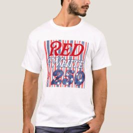 赤 白 250本のストライプ Tシャツ