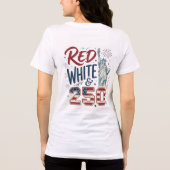 赤 白 250 自由の女神 愛国 トライブレンドTシャツ (裏面)