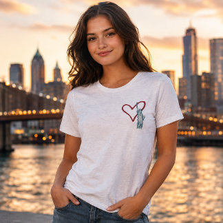 赤 白 250 自由の女神 愛国 トライブレンドTシャツ