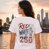 赤 白 250 自由の女神 愛国 トライブレンドTシャツ