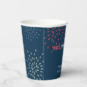 赤・白・7月4日の花火花火赤ちゃんシャワー 紙コップ (右)
