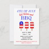 赤、白、BBQポップシクルパーティー 招待状 (正面)