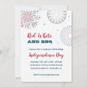 赤、白、BBQ招待状 招待状 (正面)