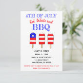 赤、白、BBQ ポップシクル パーティー 招待状 (スタンド正面)