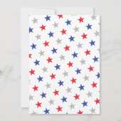 赤、白、BBQ 4thジュライ 愛国的な花火 招待状 (裏面)