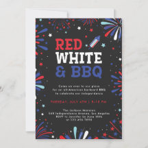 赤、白、BBQ 4th of July 愛国的な花火