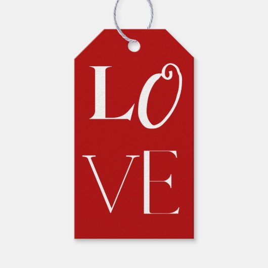 赤＆白 LOVE ハッピー・バレンタイン・デー ギフトタグ (正面)