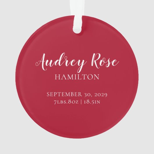 赤|祖父母初めてのクリスマス|ベビー写真 オーナメント (裏面)