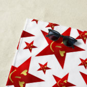 赤、笑い、幸せ、星、虹、色 ビーチタオル (インサイチュ)