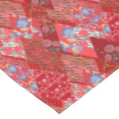 赤、素朴、パッチワーク テーブルクロス (アングル)