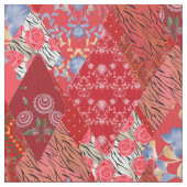 赤、素朴、パッチワーク ファブリック (クローズアップ)