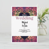 赤、紫の結婚式招待状 招待状 (スタンド正面)