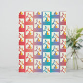 赤、紫モダン、青のチューリップのカップルのパターン (スタンド正面)