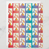 赤、紫モダン、青のチューリップのカップルのパターン (正面/裏面)