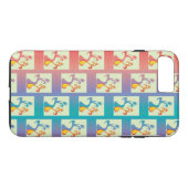 赤、紫モダン、青のチューリップのカップルのパターン Case-Mate iPhoneケース (裏面(横))