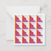 赤、紫、オレンジ、白のログキャビンキルト ノートカード (正面)