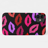 赤、紫、ピンクのパーカーのリップパターン Case-Mate iPhoneケース (裏面(横))