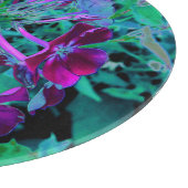 赤、紫、ピンクの劇的な庭の花 カッティングボード (角)