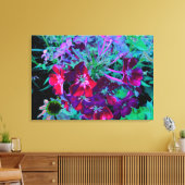 赤、紫、ピンクの劇的な庭の花 キャンバスプリント (インサイチュ (リビング))