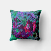 赤、紫、ピンクの劇的な庭の花 クッション (裏面)