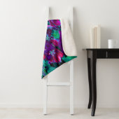 赤、紫、ピンクの劇的な庭の花 シェルパブランケット (インサイチュ)