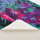 赤、紫、ピンクの劇的な庭の花 シェルパブランケット (3/4)