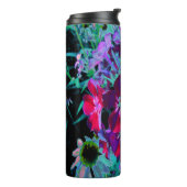 赤、紫、ピンクの劇的な庭の花 タンブラー (回転左)