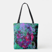 赤、紫、ピンクの劇的な庭の花 トートバッグ (裏面)