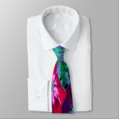 赤、紫、ピンクの劇的な庭の花 ネクタイ (タイ)