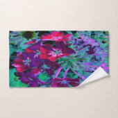 赤、紫、ピンクの劇的な庭の花 バスタオルセット (ハンドタオル)