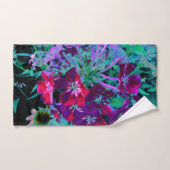 赤、紫、ピンクの劇的な庭の花 バスタオルセット (ハンドタオル)