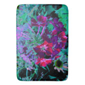 赤、紫、ピンクの劇的な庭の花 バスマット (正面縦)