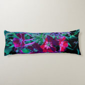 赤、紫、ピンクの劇的な庭の花 ボディピロー (裏面)