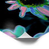 赤、紫、ピンクの劇的な庭の花 ポスター (コーナー)