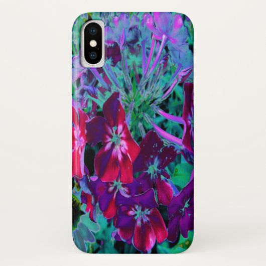 赤、紫、ピンクの劇的な庭の花 Case-Mate iPhoneケース (裏面)