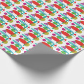 赤、紫、緑、ターコイズの抽象芸術 ラッピングペーパー (角)